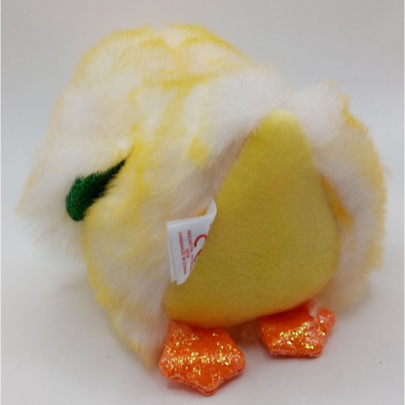 Ty Beanie Boo Lemon Drop Yellow Chick 6 Inch Plush Green Glitter - Picture 4 of 9